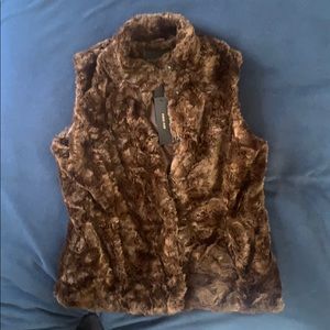 Brown fur vest